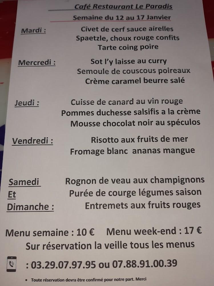 Le Paradis - Menu Image 1